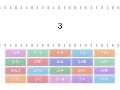 Addition 2 + ___ (to 20)