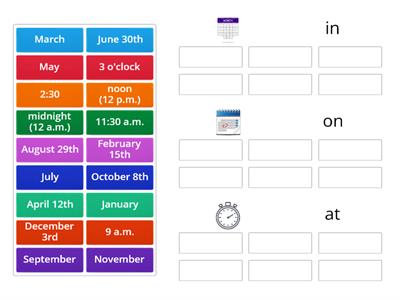 In, On, & At (Prepositions of Time)