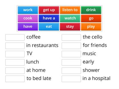 Headway Beginner - Unit 6 - p. 58 Words that go together