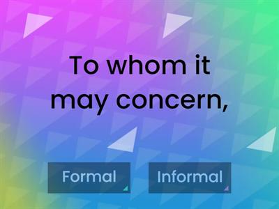 FCE: Formal vs informal letter/email phrases