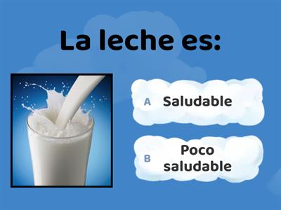 Alimentos saludables y poco saludables 