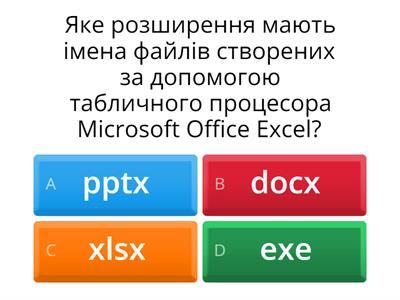Табличний процесор Excel. 