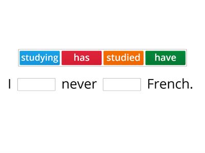 Present Perfect formation -choose the right word