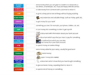 Unit 8 Money Vocabulary