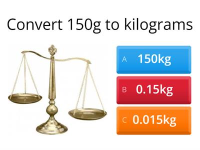 Converting measures (km m cm mm L ml g kg)