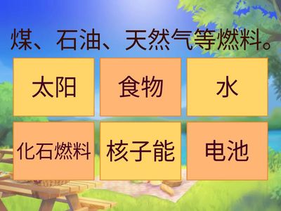 五年级科学：第五课 能 （能的来源）