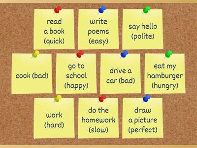 Think 2 3.3 Comparative adverbs drill. Student B