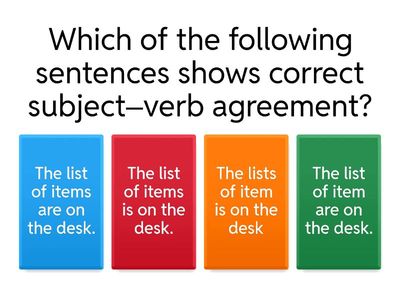 Subject–Verb Agreement Quiz