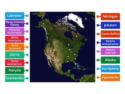 Mapa Ameryki Północnej część 1.