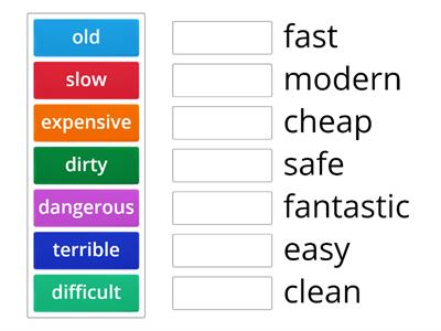 Antonyms adjectives