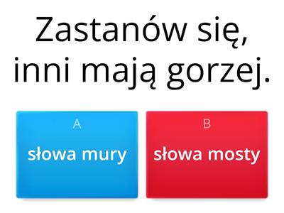 słowa wspierające i szkodzące