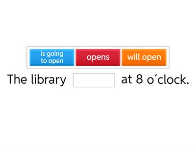 Will,  going to, present simple in future
