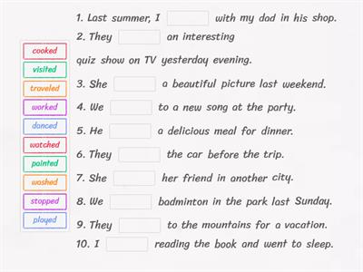 Unit 20. Past Simple Verbs Practice