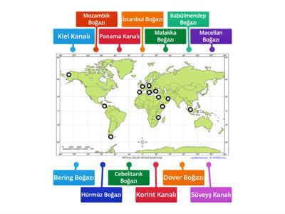 Coğrafya Boğazlar ve Kanallar Harita Oyunu