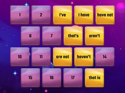 Contractions Memory Game