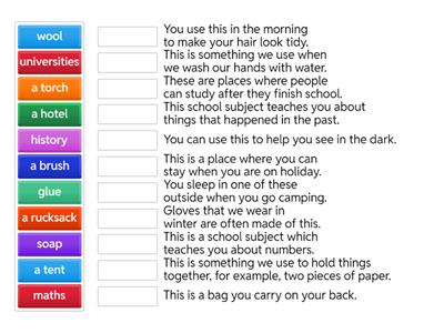 Flyers reading and writing test 2 part 1