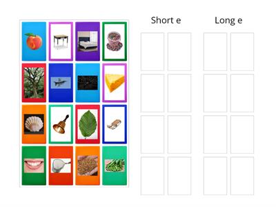 Picture Sort for Short e and Long e