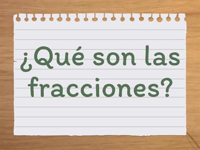 Trivia de multiplicación y división de fracciones.