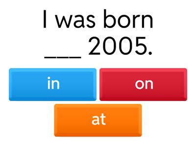 In/On/At - Preposition of time