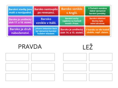  Baroko - test: pravda / lež