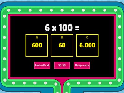 Multiplicar por la unidad seguida de ceros - Recursos didácticos