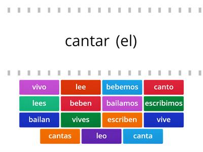 Conjugación: Verbos AR, ER, IR (Regulares en presente)