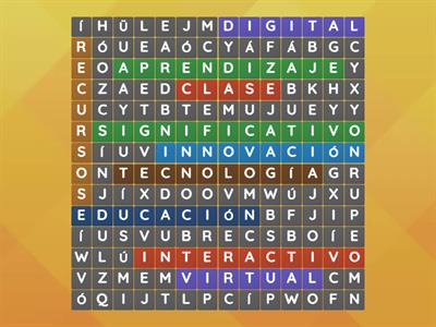 Resuelve correctamente la siguiente sopa de letras.