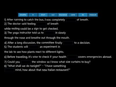 Outcomes pre-inter unit 9 gapped sentences