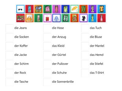 Kleidungsstücke (Lektion 13 A.1.2) 