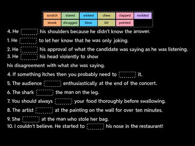  7 B BODY VERBS  EF UPPER