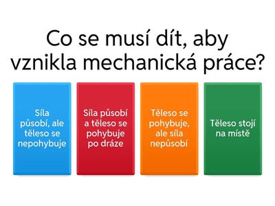 Mechanická práce, výkon a účinnost