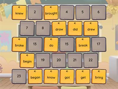 Memory game - past simple - irregular verbs