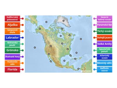 Severní Amerika - povrch a vodstvo