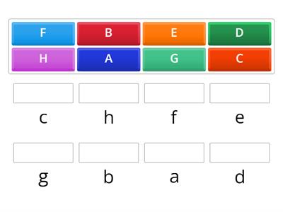 Alphabet match the letters A-H