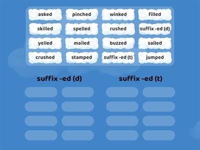 -ed word sort (d) & (t)