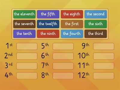 ordinal numbers (order)