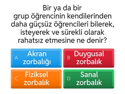 Akran zorbalığı alıştırması