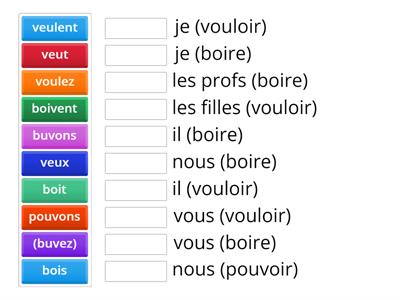  Boire, vouloir, pouvoir au présent