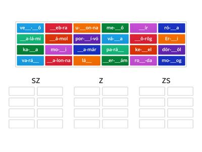 sz-z-zs differenciálás: Melyik betű hiányzik a szóból? (EE) 