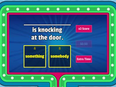 Indefinite pronouns Somebody, something, anybody, anything, everybody, everything, no one, nothing