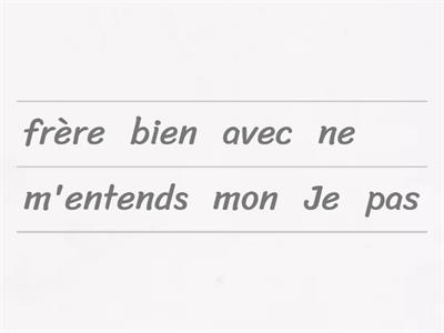 Avec qui est-ce que tu ne t'entends pas?