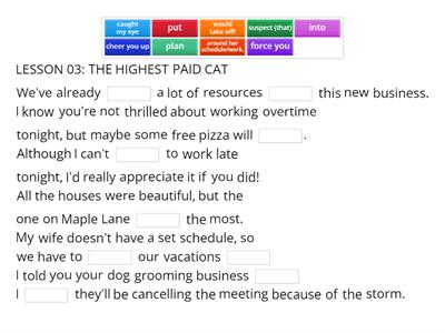 03 THE HIGHEST PAID CAT Words in context