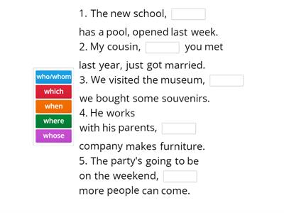 Relative clauses – non-defining relative clauses