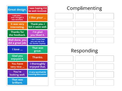 Phrases for giving and responding to compliments