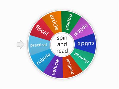 -cal and -cle word spin