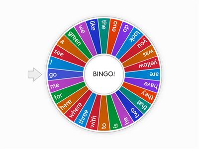 Mills DIBELS Sight Word Bingo 