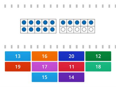 Matching numbers to 10s frames 11-20