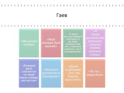 Узнайте персонаж по реплике ( по пьесе А.Чехова "Вишневый сад").