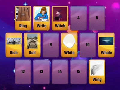 R and W Minimal Pairs Memory Game