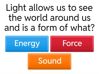 Light Quiz- ESL Science Grade 2